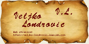 Veljko Londrović vizit kartica